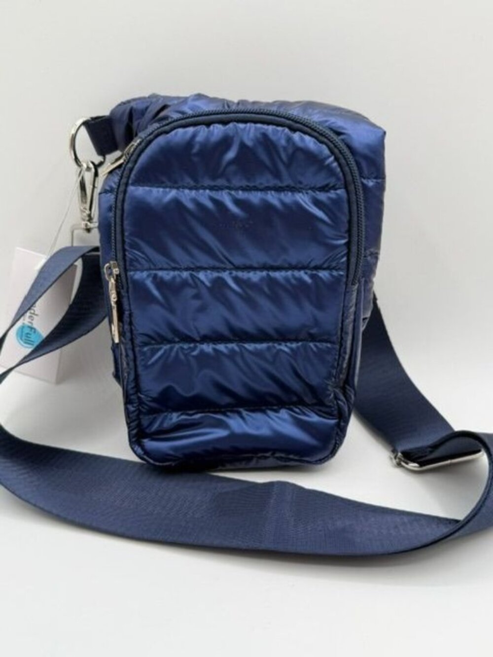 NWT WanderFull Navy Blue Shiny HydroBag® with Matching Solid Navy Strap